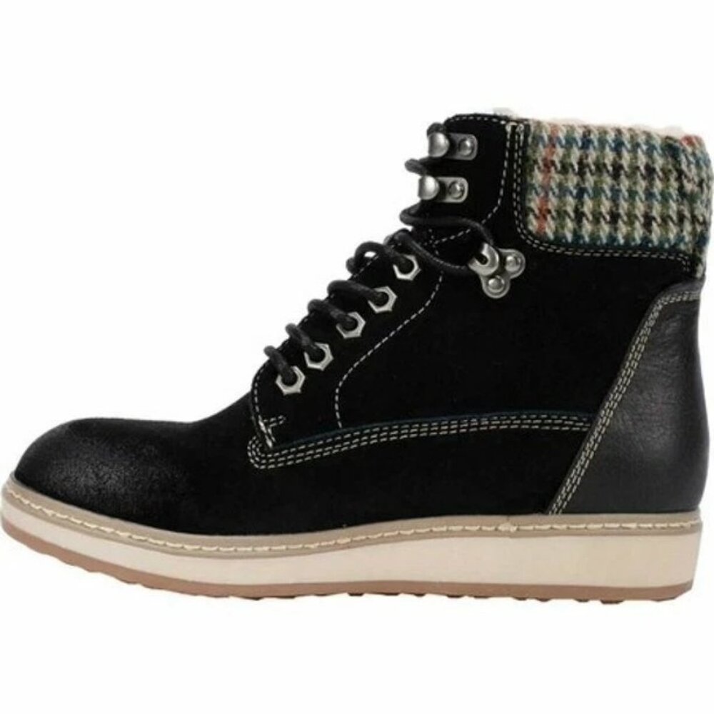 White Mountain THEO Lace Up Winter Boots (Black Suede) - Size 8 M N-I-B - Picture 2 of 5